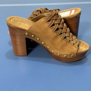 Michael Kors Brown Mule Braided Heels- New without Box Size 10